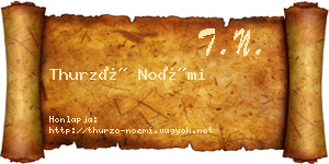 Thurzó Noémi névjegykártya
